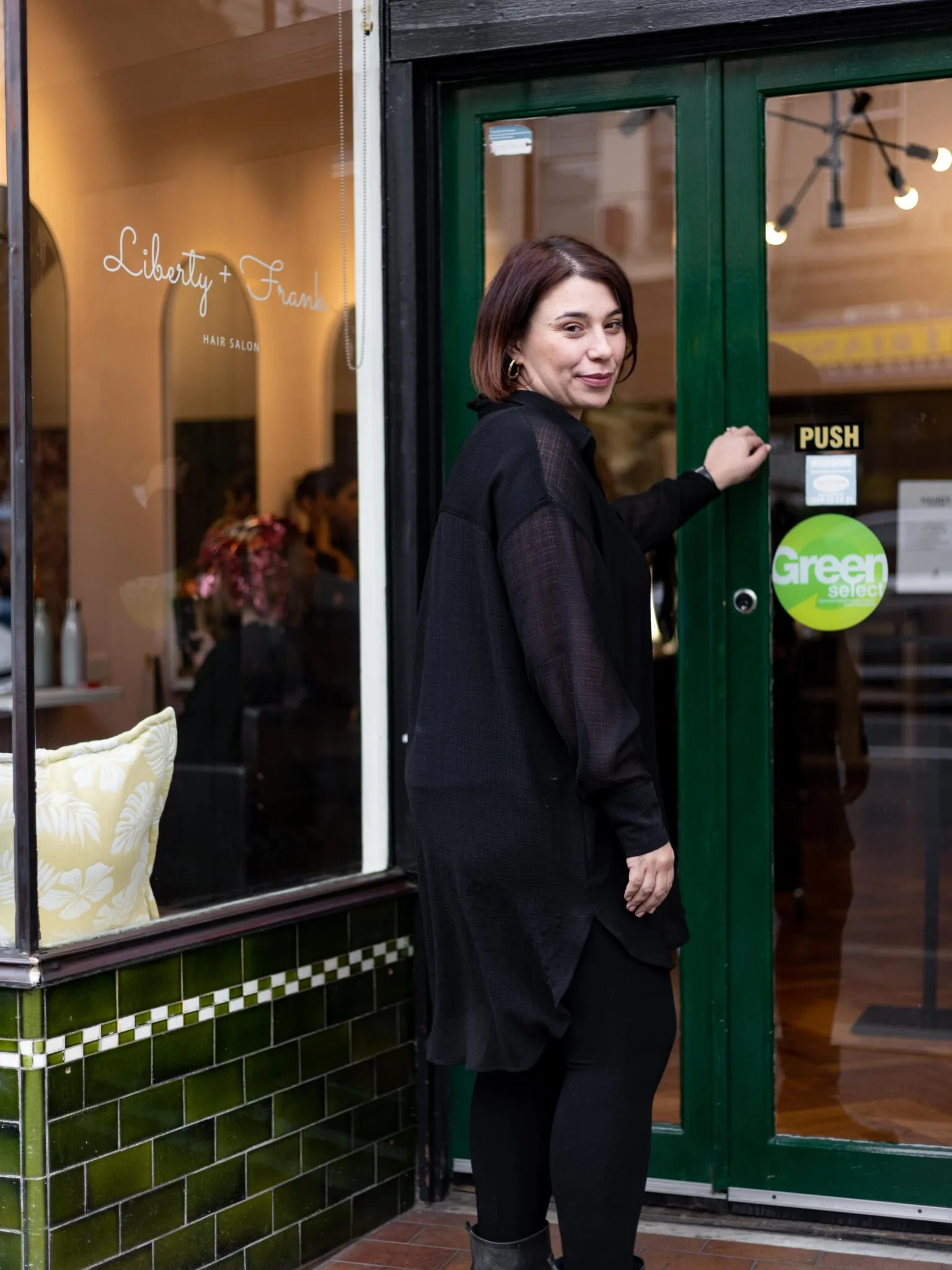Liberty & Frank salon — the green shopfront on Auburn Road
