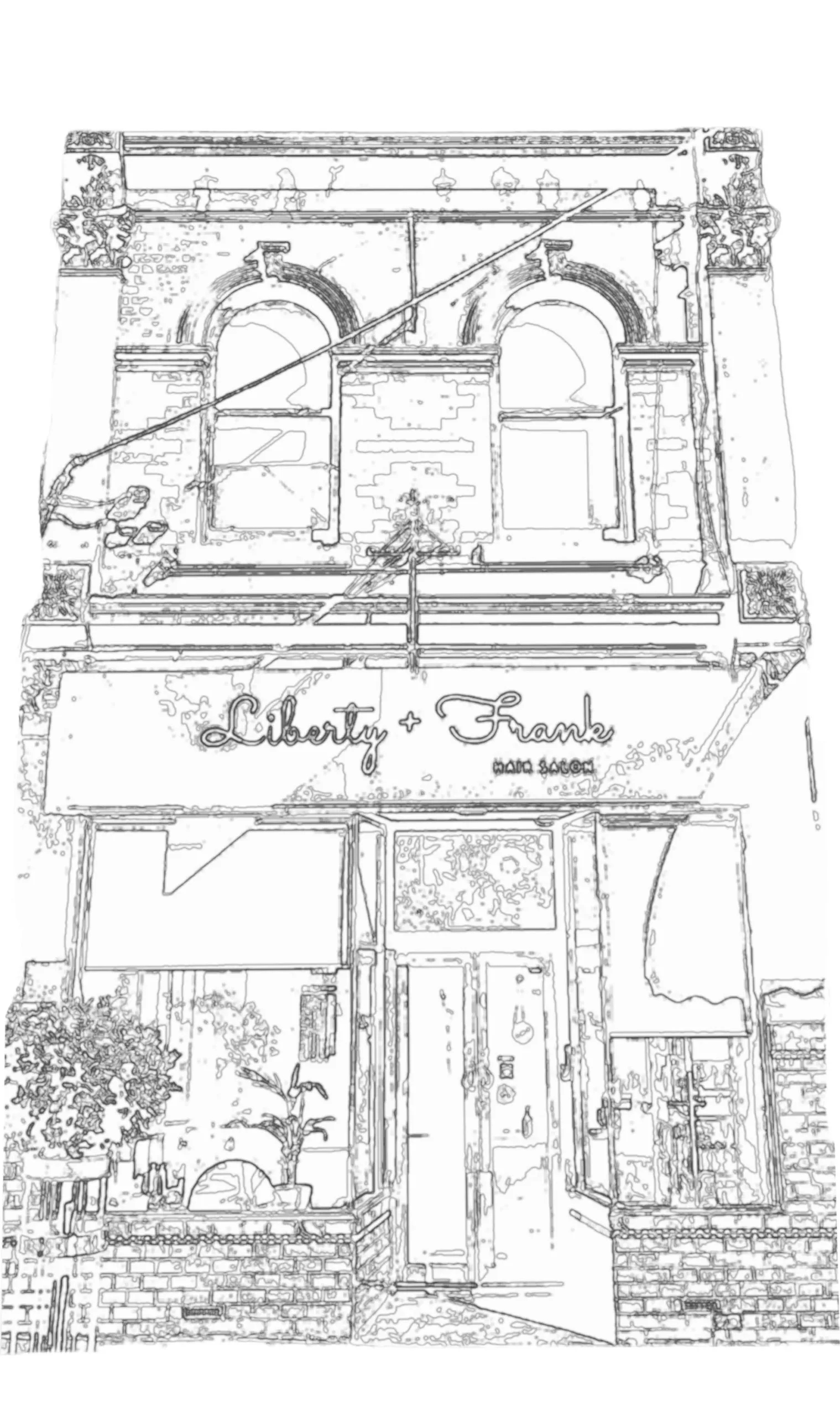 Liberty & Frank shopfront illustration